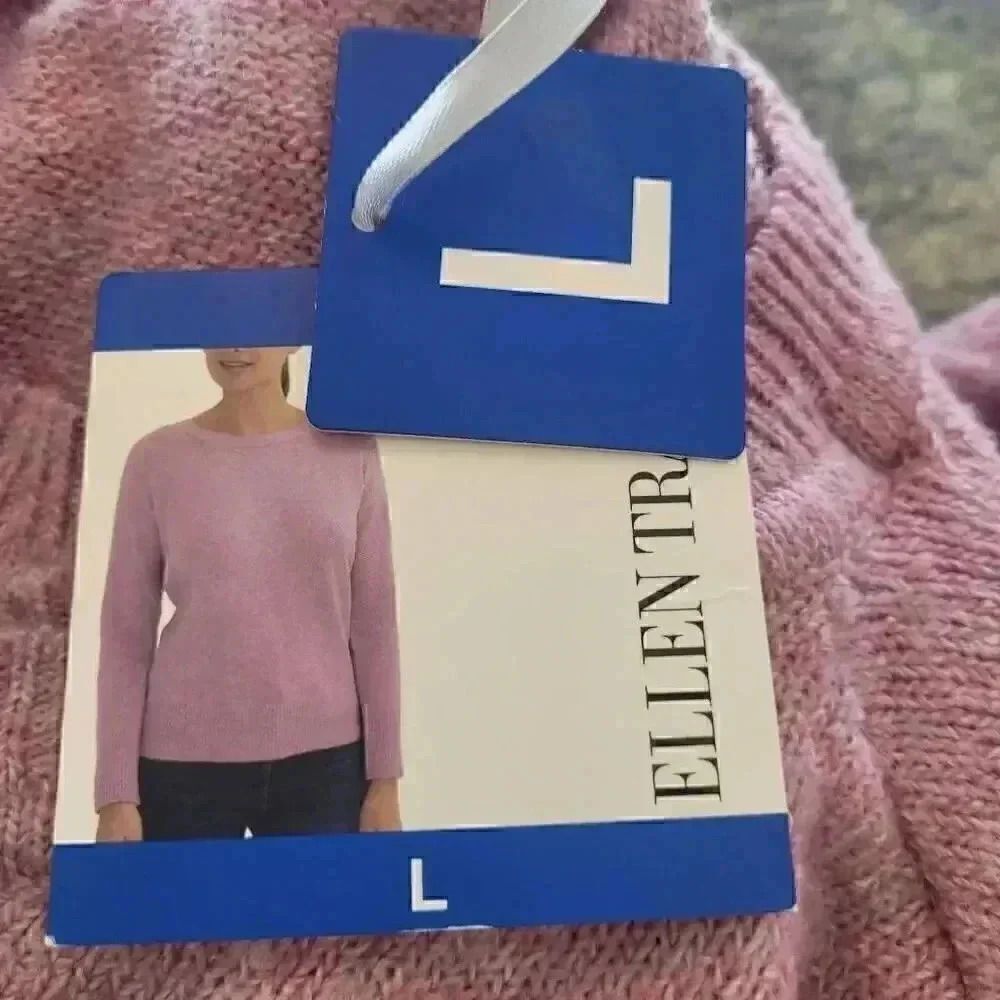 Ellen Tracy Women's Mulberry Heather Poly/Nylon/Spandex Crewneck Sweater NEW - Picture 6 of 12